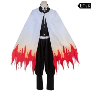 Alternative view of Demon Slayer: Kimetsu no Yaiba: Kyoujurou Rengoku | Uniform Cosplay Costume Set