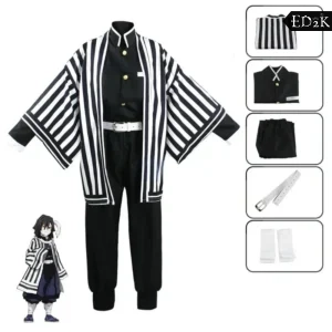 Alternative view of Demon Slayer: Kimetsu no Yaiba: Iguro Obanai | Snake Hashira Uniform Cosplay Costume Set