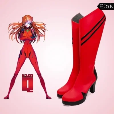 Evangelion: Rei Ayanami & Asuka Langley | Leather Combat Boots Cosplay Shoes