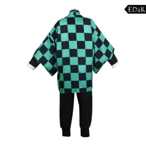 Demon Slayer: Kimetsu no Yaiba: Kamado Tanjirou | Green Kimono Cosplay Costume Set
