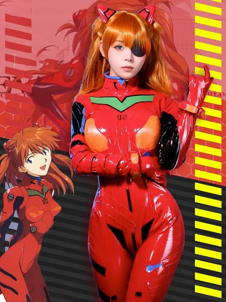 Neon Genesis Evangelion: Asuka Langley | Red PU Plug Suit Cosplay Costume