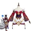 League of Legends: The Nine-Tailed Fox Ahri | Red Dress Cosplay Costume