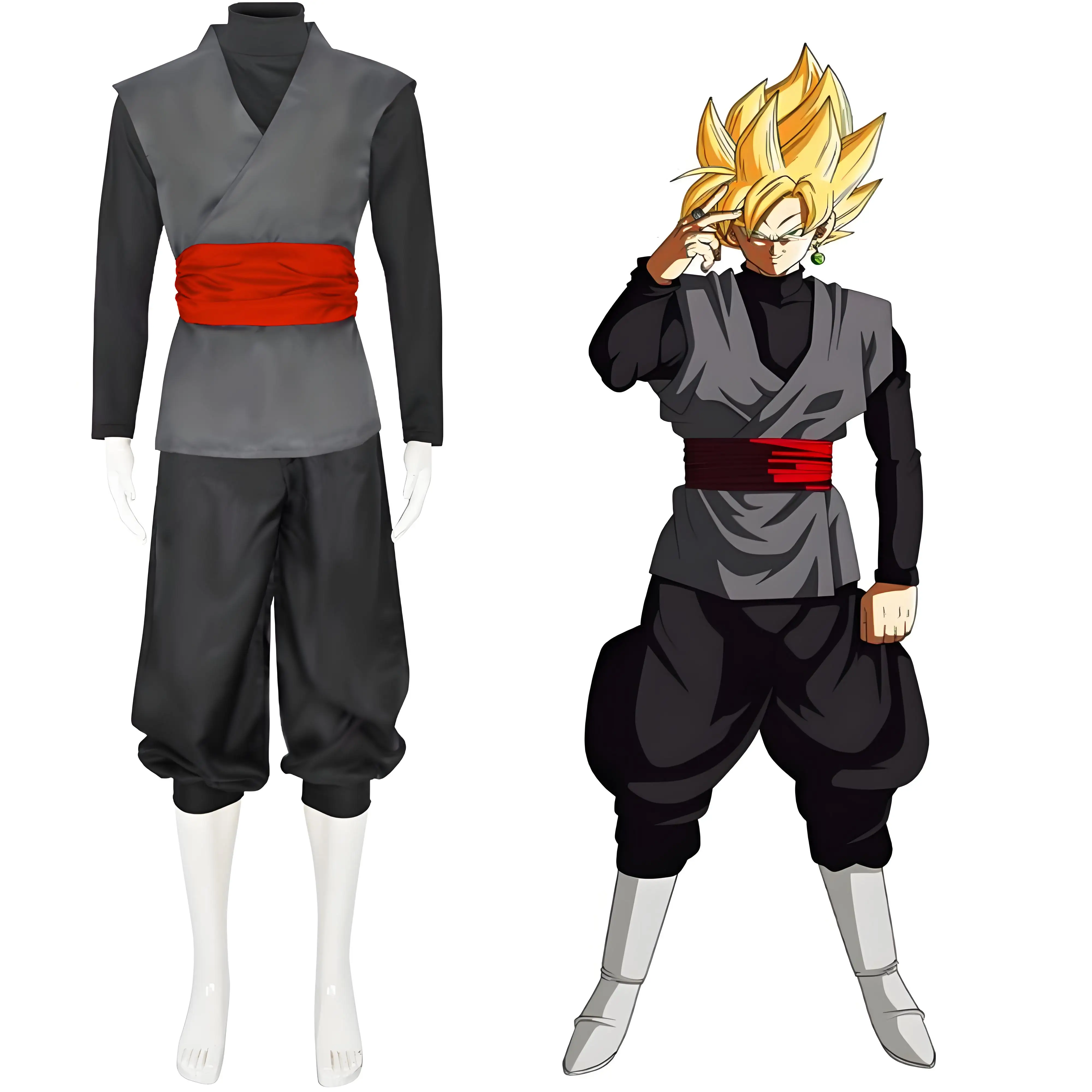 Dragon Dall: Son Goku | Gray Kung Fu Suit Cosplay Costume