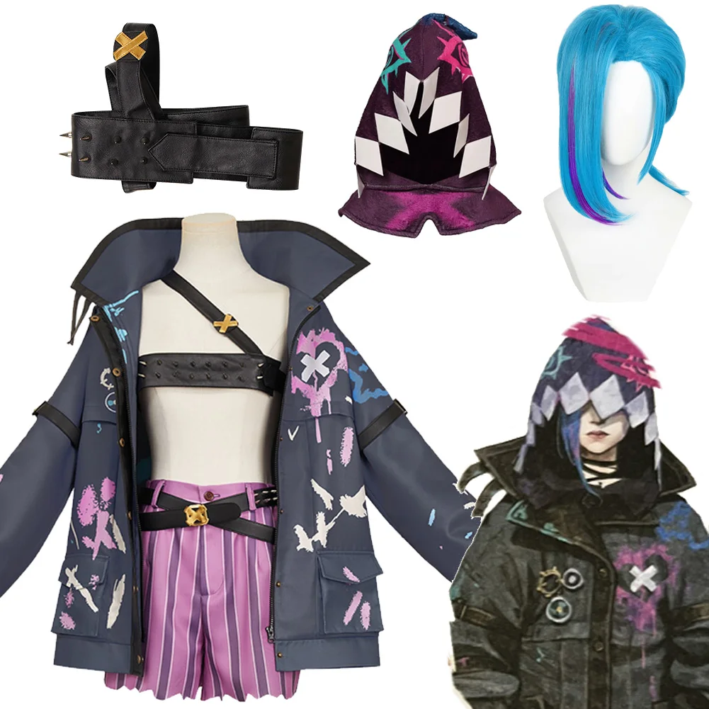 League of Legends: Jinx | Black and Pink Arcane Cosplay Set