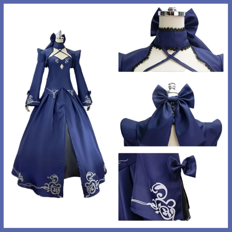 Fate/Stay Night: Altria Pendragon | Blue Evening Dress Cosplay Costume Set