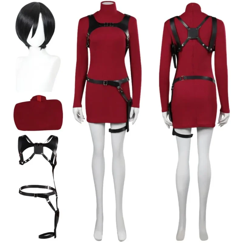 Resident Evil: Ada Wong | Red Dress Cosplay Costume Set