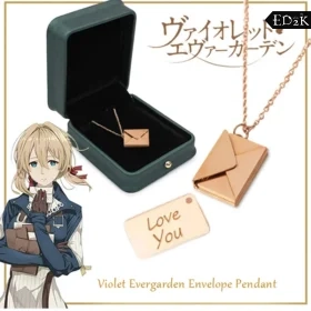 Violet Evergarden | Metal Envelope Pendant Necklace - Anime Cosplay Accessory for Unisex