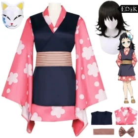 Demon Slayer: Kimetsu no Yaiba: Makomo | Kimono Dress Cosplay Costume Set