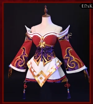 League of Legends: The Nine-Tailed Fox Ahri | Red Dress Cosplay Costume