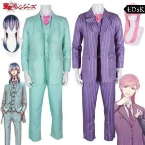 Tokyo Revengers: Haruchiyo Sanzu | Purple Vest School Uniform Cosplay Costume