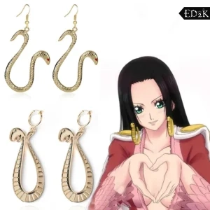 One Piece: Boa Hancock | Gold Heart Ear Studs Cosplay Props