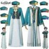 Genshin Impact: The Akademiya | Green and White Akademiya Secretary Uniform Cosplay Costume