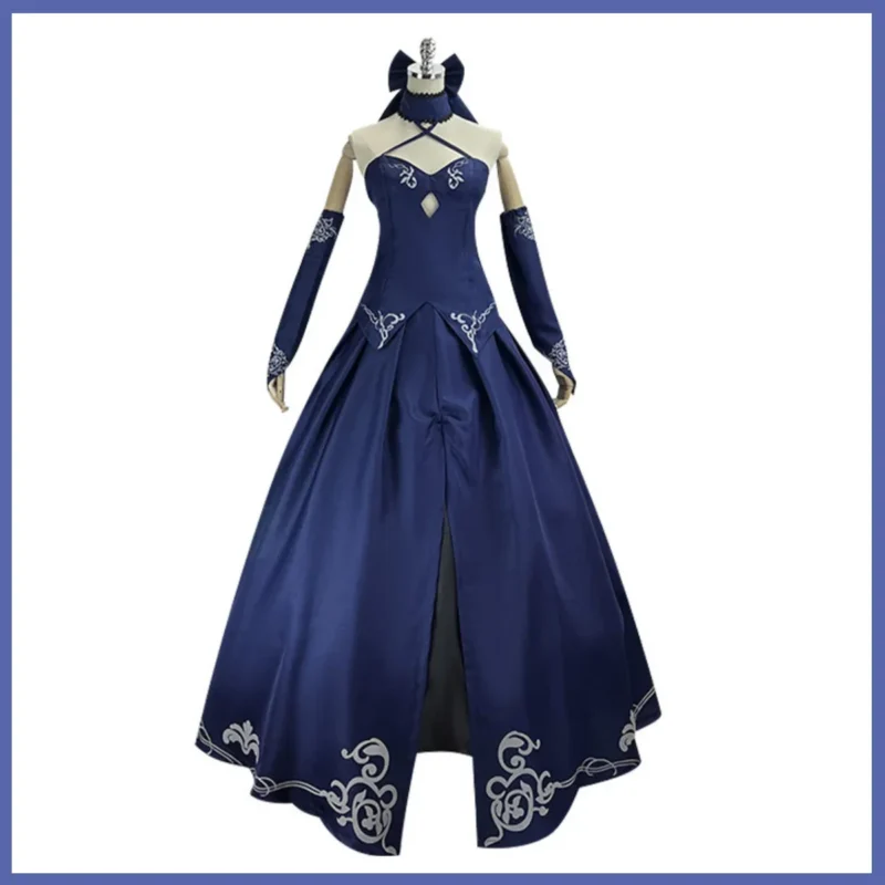 Fate/Stay Night: Altria Pendragon | Blue Evening Dress Cosplay Costume Set
