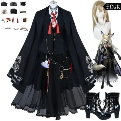 Arknights: Vulpisfoglia | Fantasy Black Cosplay Costume Set