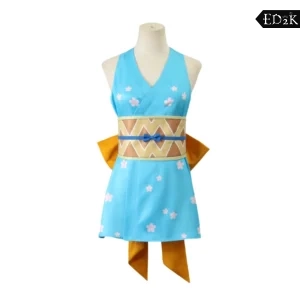 Alternative view of One Piece: Nami | Blue Kimono Cosplay Costume Wig Set