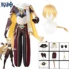 Genshin Impact: Aether | Brown Traveler Outfit Cosplay Costume Set