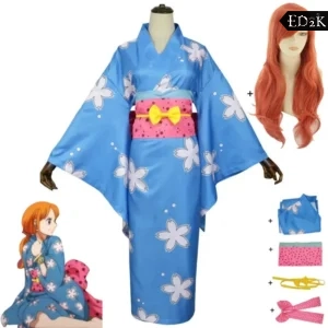 One Piece: Nami | Blue Wano Country Kimono Cosplay Costume Set
