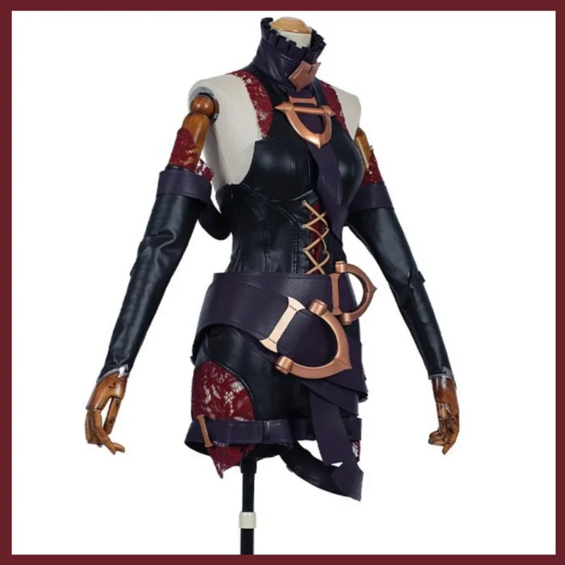 League of Legends: Ruined King Briar | Black PU Jumpsuit Cosplay Costume Set