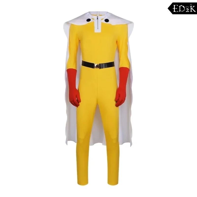 Alternative view of One Punch Man: Saitama | Yellow Jumpsuit Cosplay Costume