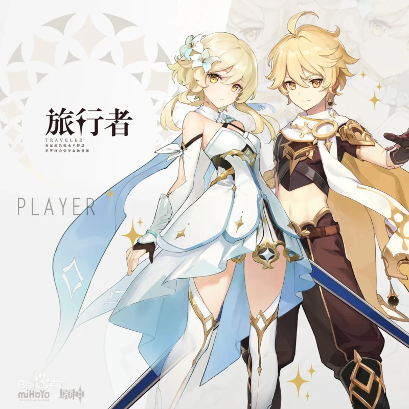 Genshin Impact: Aether | Brown Traveler Outfit Cosplay Costume Set
