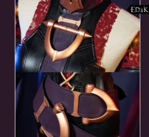 League of Legends: Ruined King Briar | Black PU Jumpsuit Cosplay Costume Set