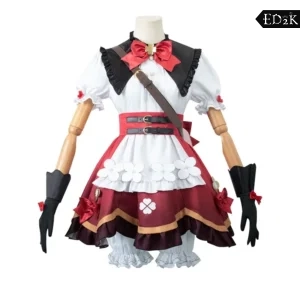 Alternative view of Genshin Impact: Klee | Red White Blossoming Starlight Outfit Cosplay Costume Set