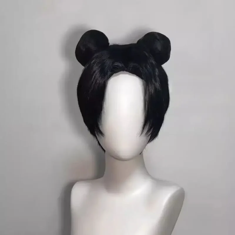 Alternative view of Naruto: Tenten | Black Double Bun Hairstyle Cosplay Wig