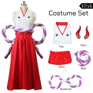 One Piece: Yamato | White and Red Kimono Cosplay Costume Set