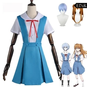 Neon Genesis Evangelion: Asuka Langley And Ayanami Rei | Blue School Uniform Cosplay Costume Set