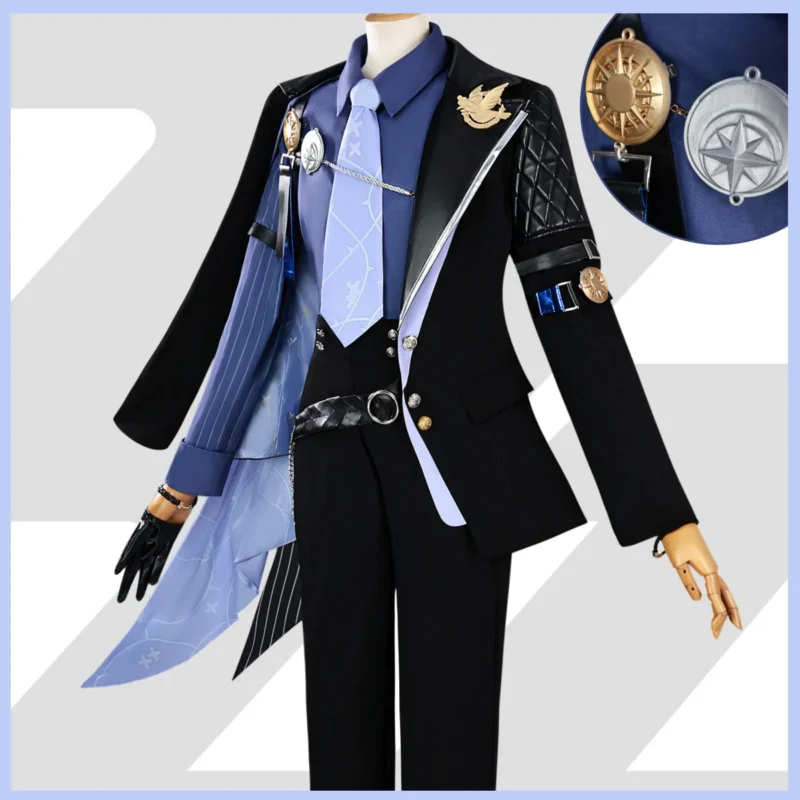 Alternative view of Zenless Zone Zero: Hugo Vlad | Black Business Suit Cosplay Costume Set