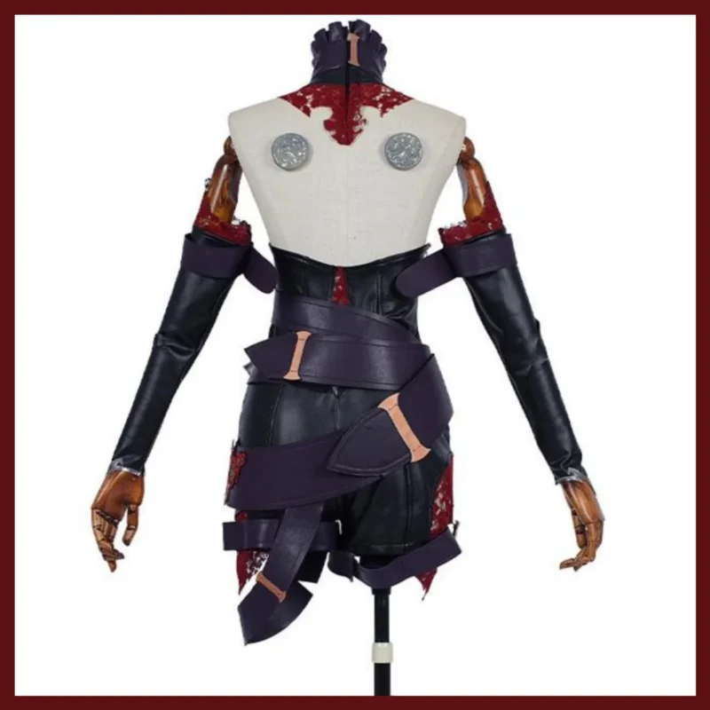 League of Legends: Ruined King Briar | Black PU Jumpsuit Cosplay Costume Set