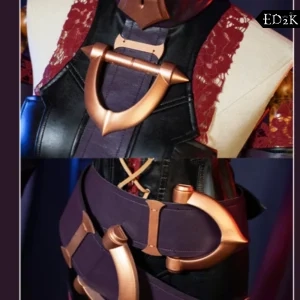 League of Legends: Ruined King Briar | Black PU Jumpsuit Cosplay Costume Set