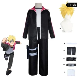 Boruto: Naruto Next Generations: Boruto Uzumaki | Black Ninja Coat Cosplay Costume Set