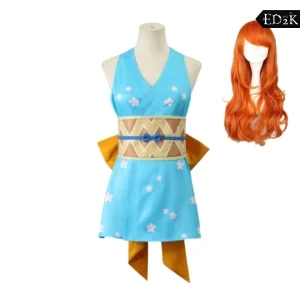 One Piece: Nami | Blue Kimono Cosplay Costume Wig Set