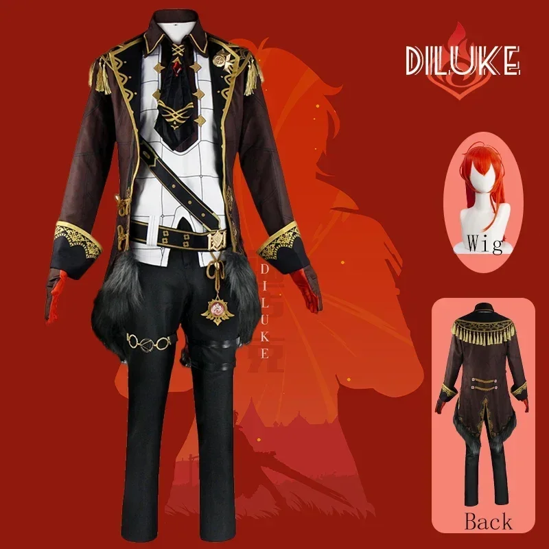 Genshin Impact: Diluc | Black Uniform Cosplay Costume Set