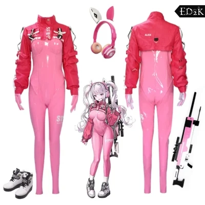 Goddess of Victory: NIKKE: Alice | Pink Uniform Cosplay Costume Set