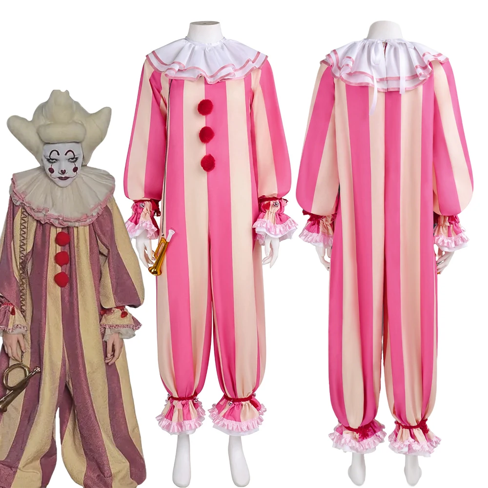 IT: Welcome to Derry Season: Clown Pennywise | Pink Striped Clown Bodysuit Costume