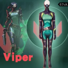 VALORANT: Viper | Green & Black Zentai Cosplay Suit