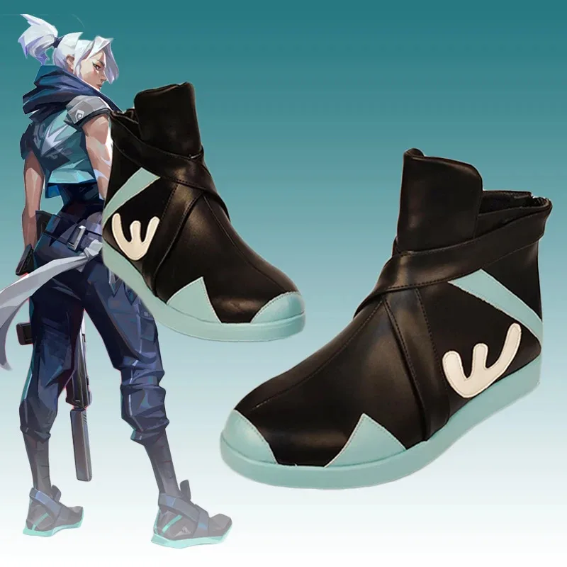 Alternative view of Valorant: Jett | Black Cosplay Boots