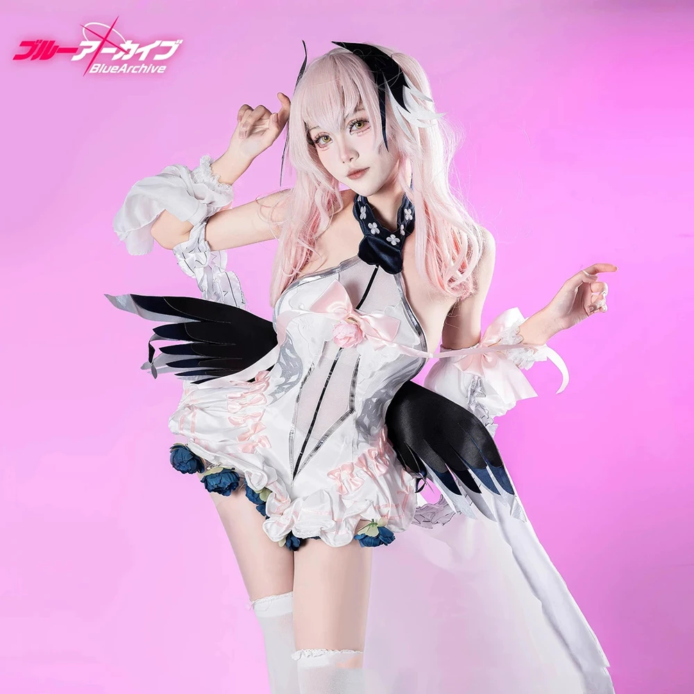 Blue Archive: Koharu Shimoe | White Uniform Costume Cosplay