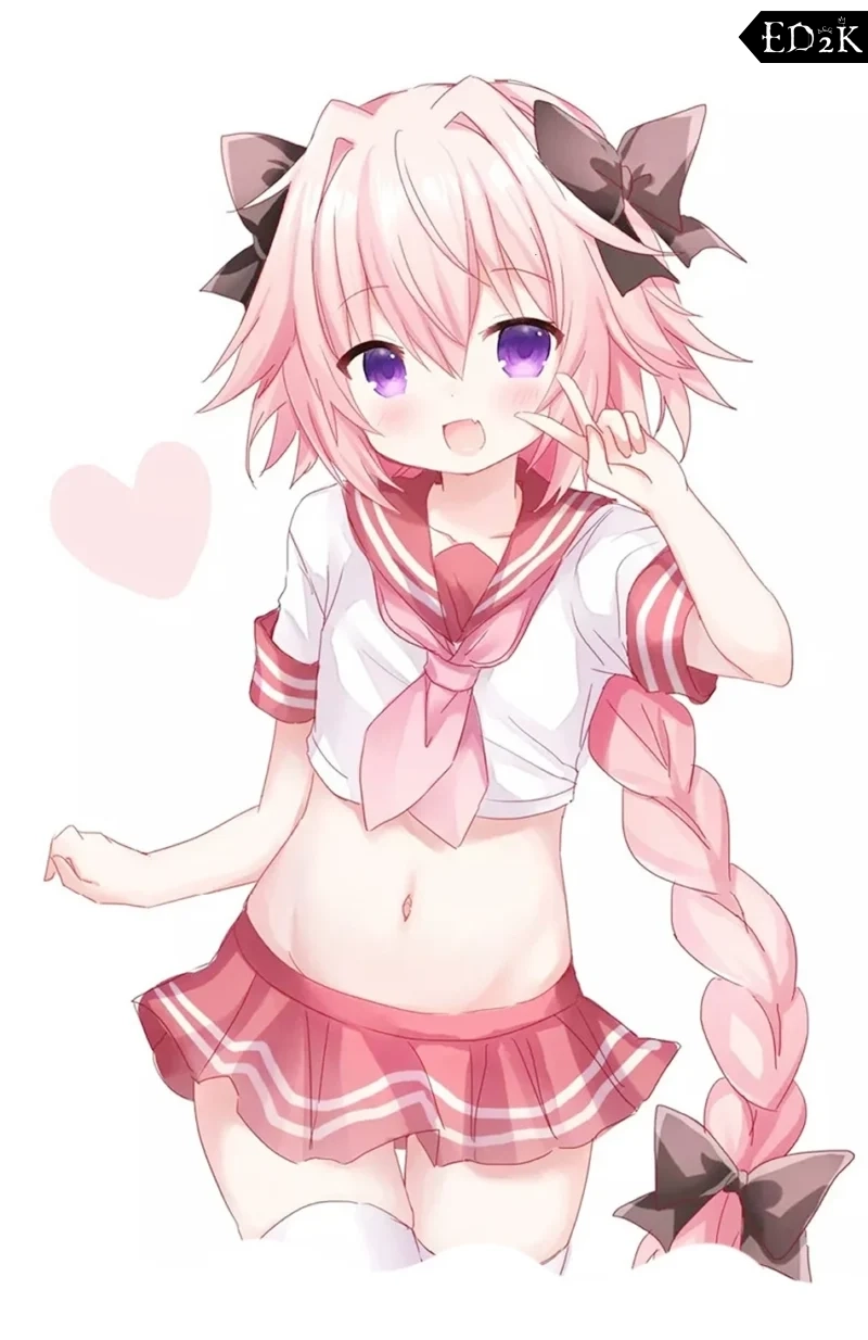 Alternative view of Fate/Apocrypha: Astolfo | Pink School Uniform Cosplay Costume