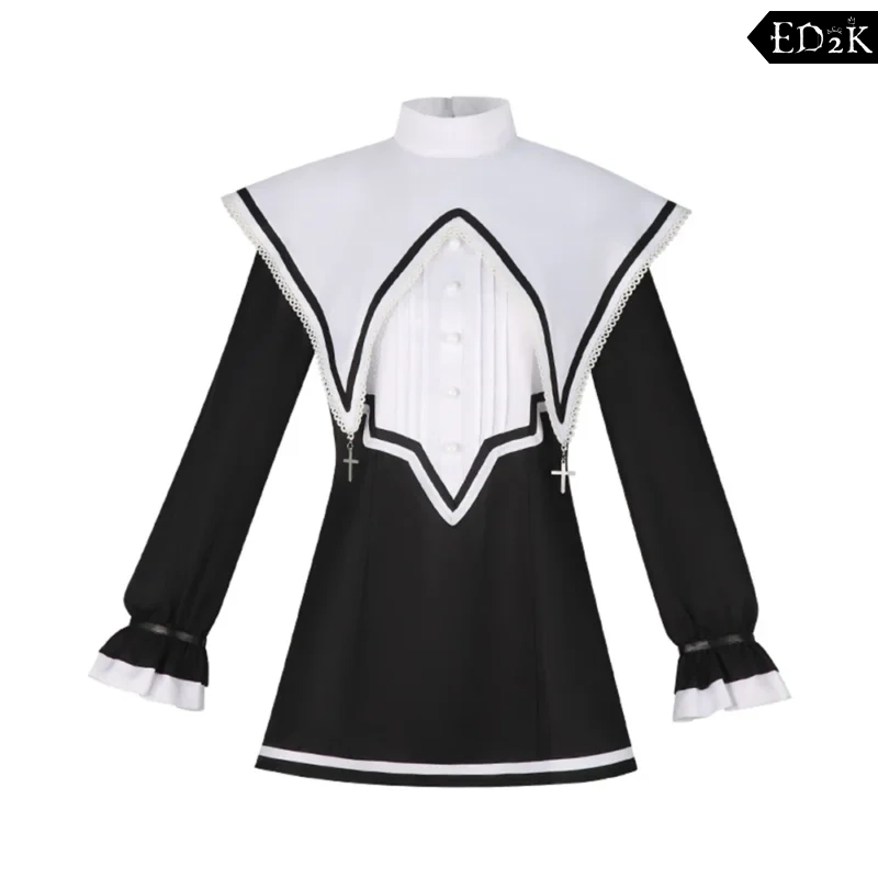 Project Sekai: SHINONOME ENA And AKIYAMA MIZUKI And YOISAKI KANADE And Asahina Mafuyu | Black Nun Habit Costume Cosplay