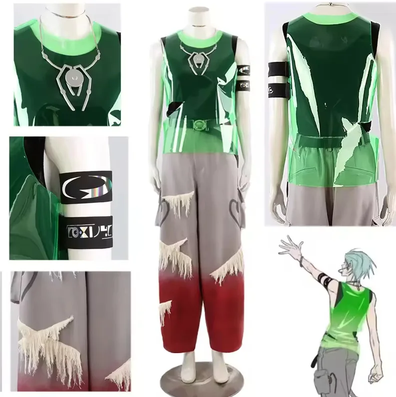 Alternative view of Alien Stage:Till | Green Uniform Cosplay Costume Set