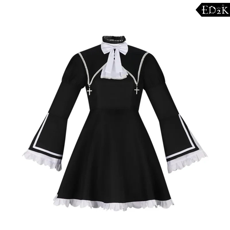 Alternative view of Project Sekai: SHINONOME ENA And AKIYAMA MIZUKI And YOISAKI KANADE And Asahina Mafuyu | Black Nun Habit Costume Cosplay