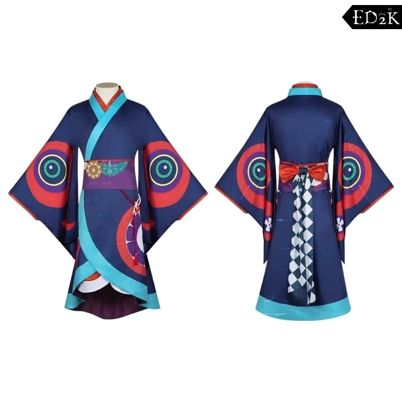 Alternative view of Mononoke: The Medicine Seller | Blue Traditional Kimono Costume Cosplay