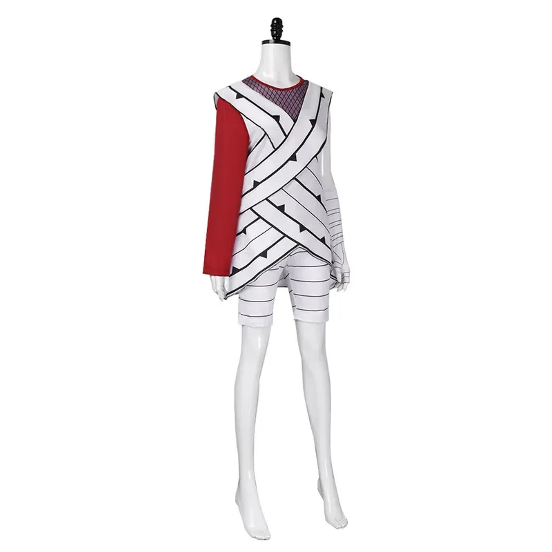 Alternative view of Naruto: Sarutobi Asuma | White Striped Battle Suit Cosplay Costume