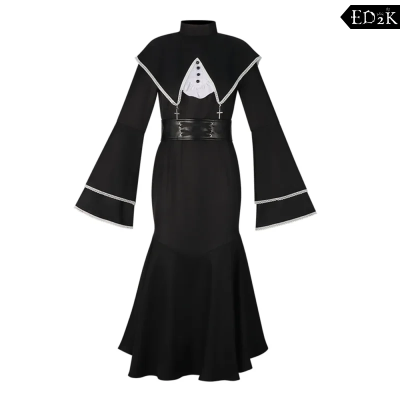 Project Sekai: SHINONOME ENA And AKIYAMA MIZUKI And YOISAKI KANADE And Asahina Mafuyu | Black Nun Habit Costume Cosplay