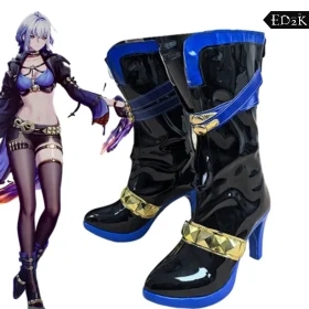 Wuthering Waves: GALBRENA | Black High Heel Synthetic Leather Boots Cosplay