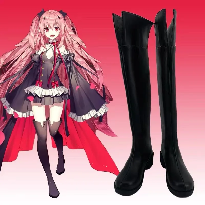 Seraph of the End: Krul Tepes | PU Leather High Heel Boots Cosplay