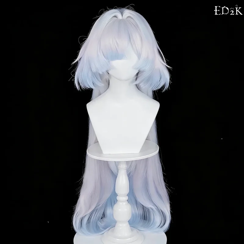 Alternative view of Wuthering Waves: MORNYE | Generic Silver Blue Gradient Long Synthetic Wig Cosplay